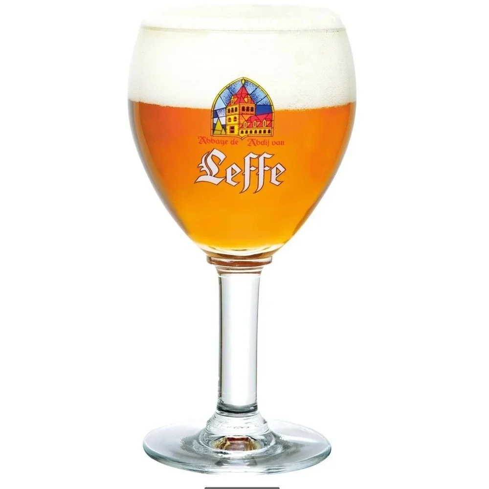 NEW Leffe Belgian Beer Glass Chalice Goblet Set of 2 Abbaye Belgium 25cl Barware